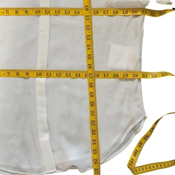 DKNY A Beautiful Storm Cream 3/4 Sleeve Career Work Wear Blouse Large - Picture 7 of 11